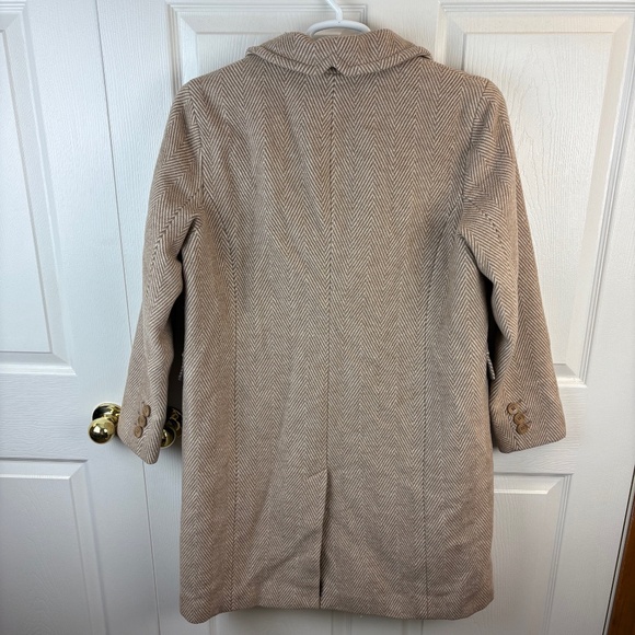 Soia & Kyo Evette Herringbone Wool Coat Beige White XL - Picture 4 of 4